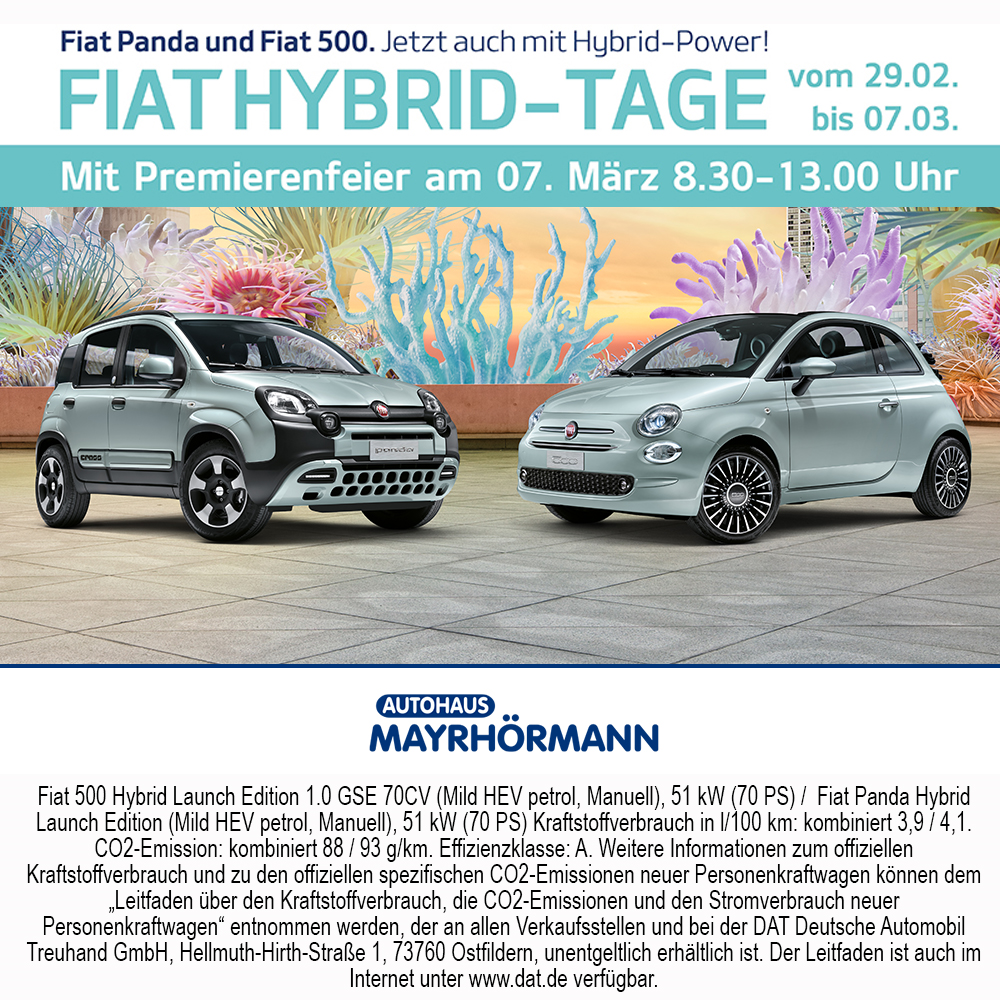 Fiat Hybrid Tage 02-2020 Autohaus Mayrhörmann