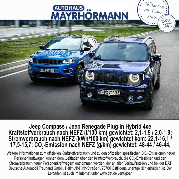 Auto des Monats 09-2020 Jeep Compass Jeep Renegade Plug-in Hybrid 4xe – Blog News