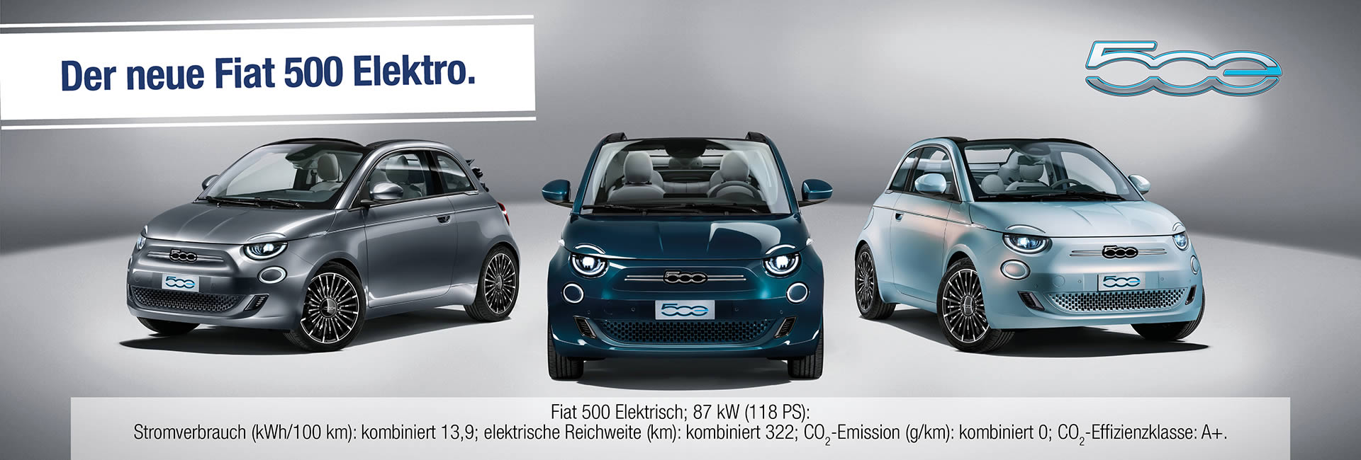 Slider Fiat 500e im Autohaus Mayrhörmann GmbH