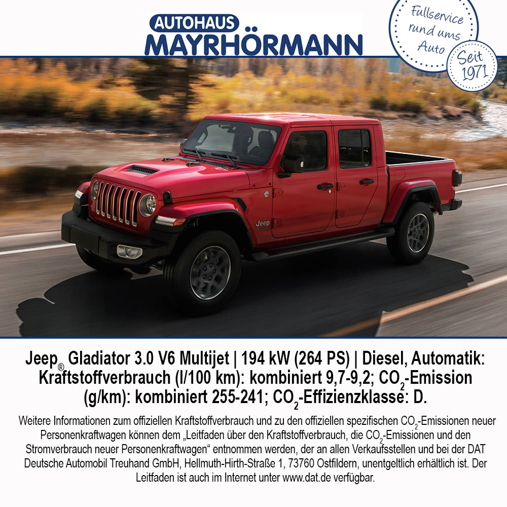 Auto des Monats 04-2021 Jeep® Gladiator - Autohaus Mayrhörmann GmbH