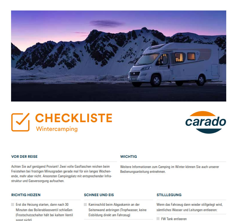 Checkliste Winterfest Wohnmobil