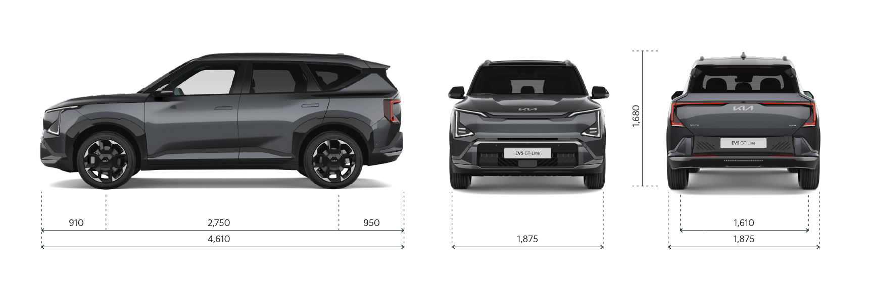 Kia EV5 2026 - Abmessungen Kia EV5 2026 - Abmessungen im Autohaus Mayrhörmann GmbH