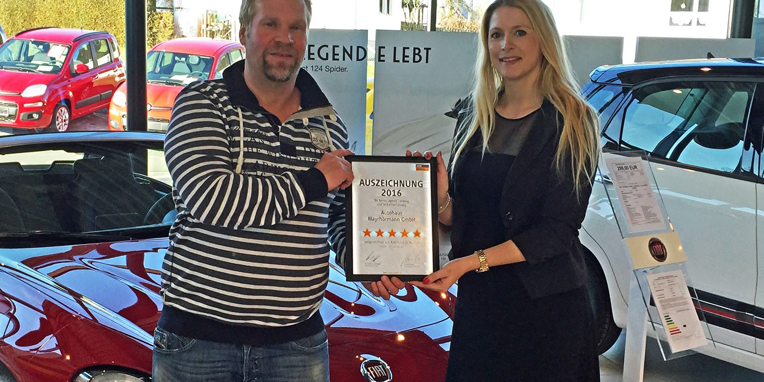 Auszeichung Autohaus Mayhoermann GmbH von Autoscout24
